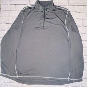 Holloway Men's 1/4 Zip Pullover Shirt Long Sleeve Wicking Grey Size XL